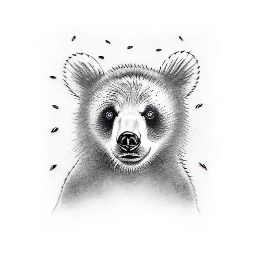 Bear Cub And Dragon Fly