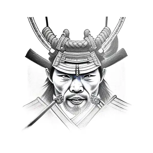 Samurai Walking In The Wind