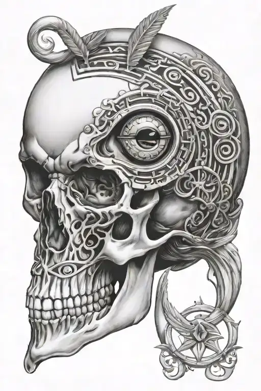 Skull With Eye Of Horus Eye