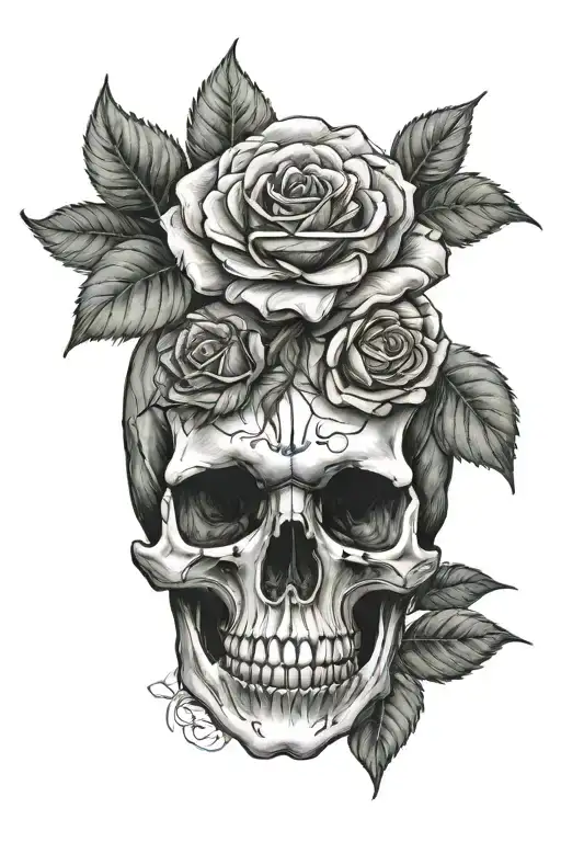 Skull With Rose