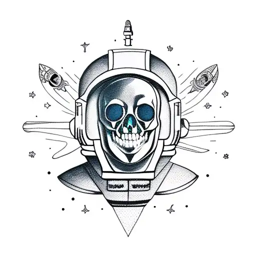 Astronaut With Skull Face
