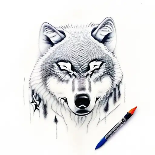 Rebel Cowboy Sleeping On The Blacktop With Wolves Watching Him Sleep