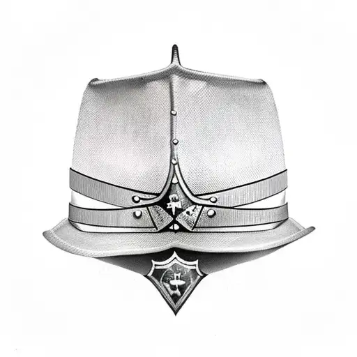 Cowboy Hat On A Knights Shield In A Forrest