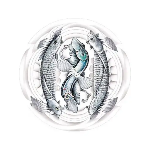 Pisces Koi Fish Ying Yang