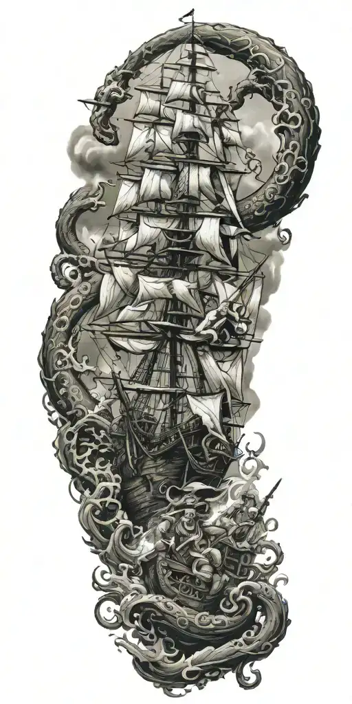 Pirates Fight The Kraken Trapped In A Timeloop