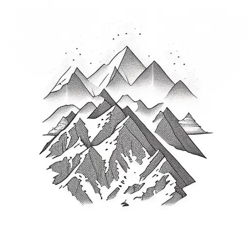 A Majestic Mountain Range With A Hidden Hiking Trail Leading To The Summit