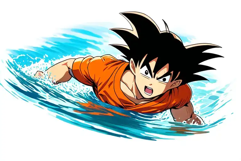 Son Goku Swimming