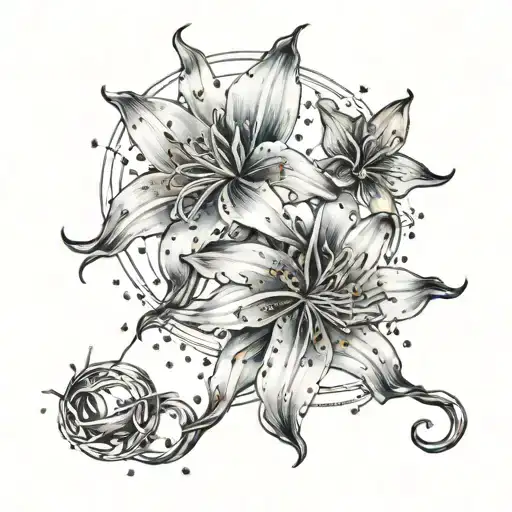 Aquarius Constellation Merging Together Intertwined Lily