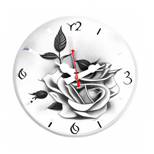 Clock With Roses And Angel