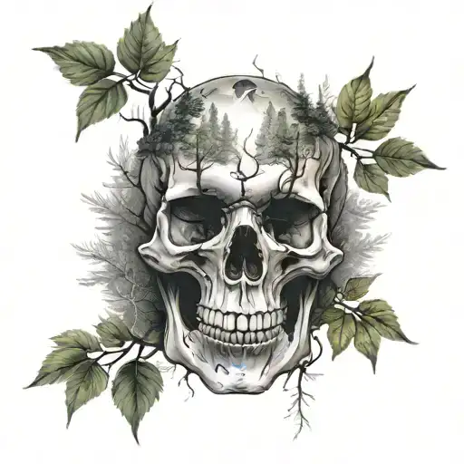 Skull And Forest Scene