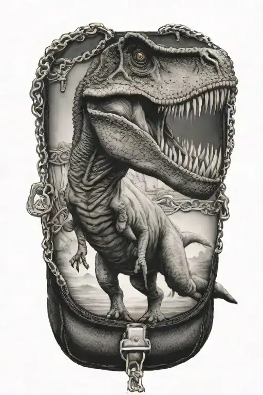T-rex Carrying A Chanel Purse