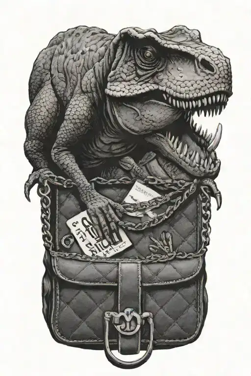T-rex Carrying A Chanel Purse