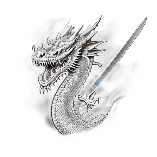 Sword And Dragon Head