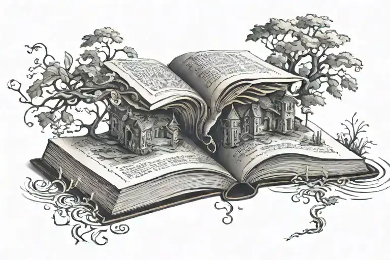 A Mystical Book With Pages Flowing Out Into A River Of Knowledge