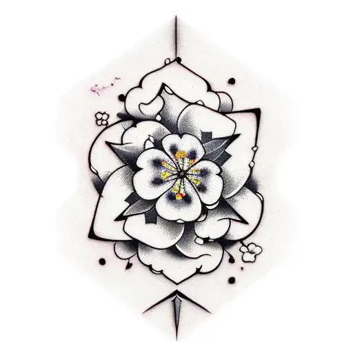 Stright Arrow With Cherry Blossom Flower