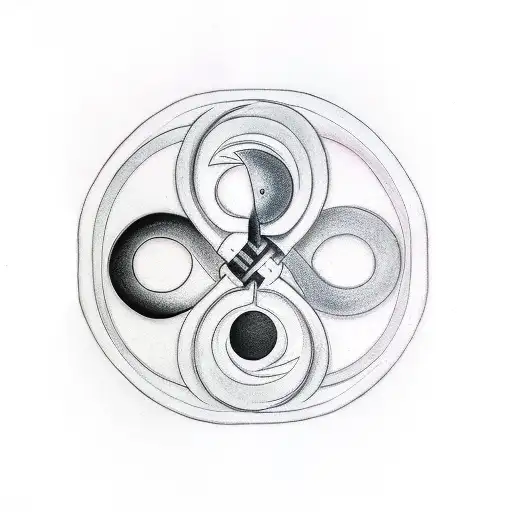 Yinyang Symbol With Each Side Balanced On A Scale Showing Balance