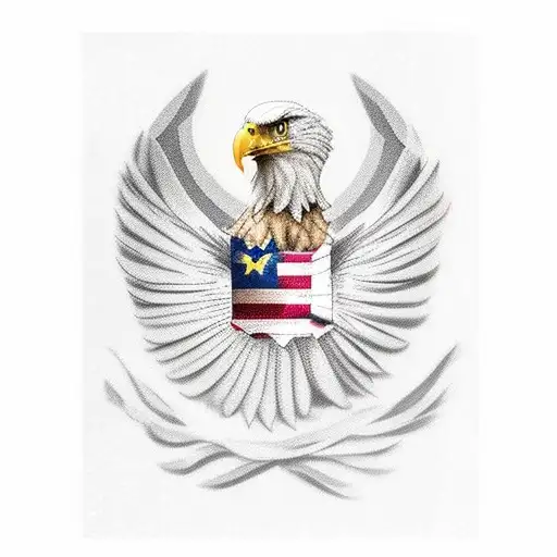 Flying Bald Eagle Texas Flag