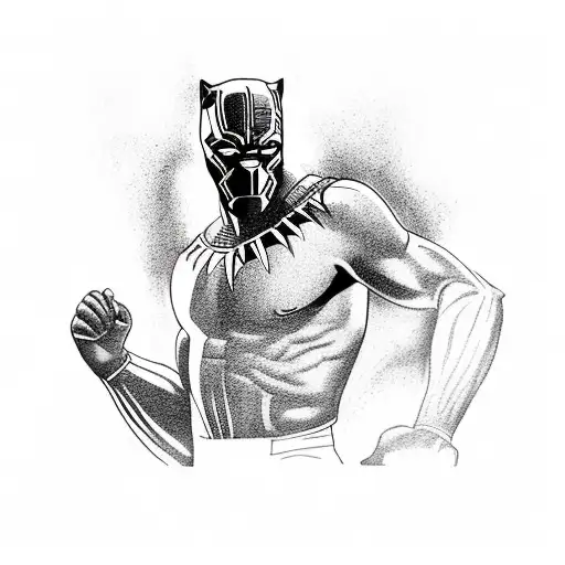 Track And Field Runner On A Track With Black Panther