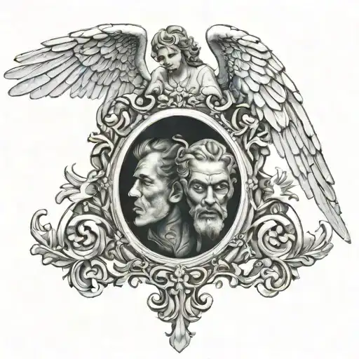 Angel Mirror Reflecting Devil