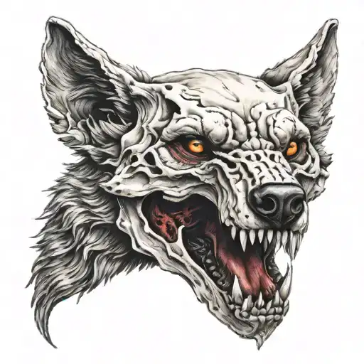 Wolf Skull Who Has Blood