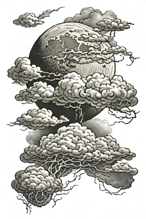 Moon And Storm Clouds