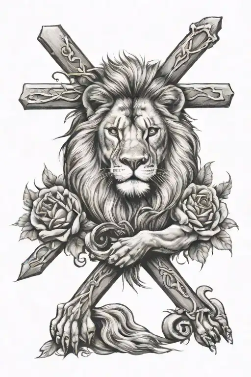 Lion And Cross