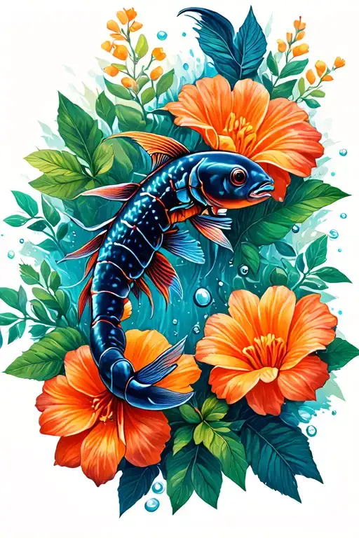 Flowers Forest Water Fish Scorpio