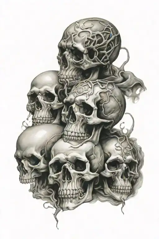 Hear No Evil Speak No Evil Speak No Evil As Skulls And Smoke Behind Them