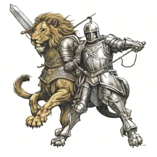Lion And Crusader Knight