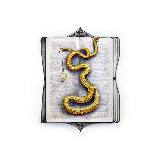 Gold Snake In A Book