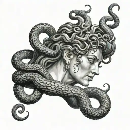 Sad Medusa With Snakes