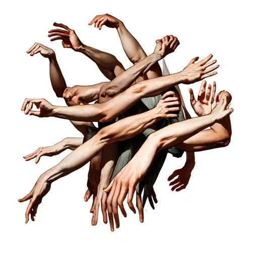 A Bunch Of Arms That Move Chaotically And Bend In Different Directions