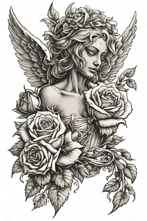 Angel Papyrus Roses In Arms