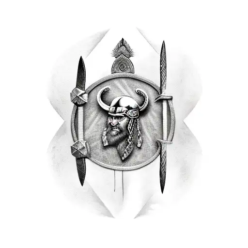 Viking Warrior Fighting Axe Battlefield