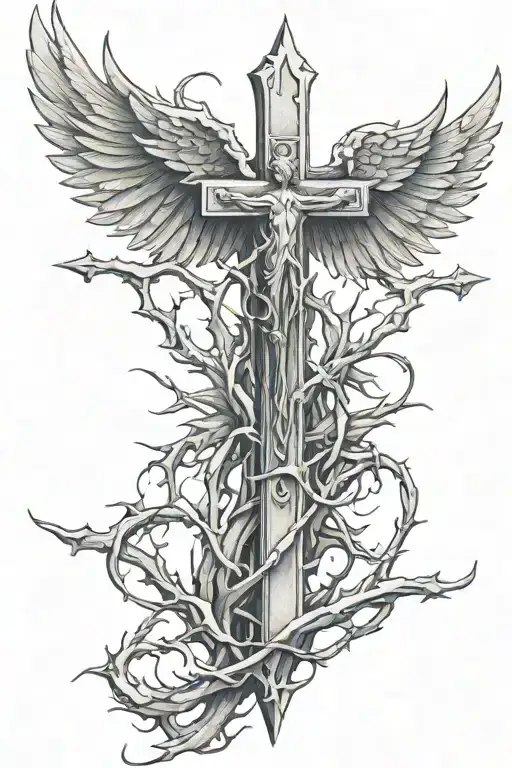 Phoenix Christian Cross With Thorns