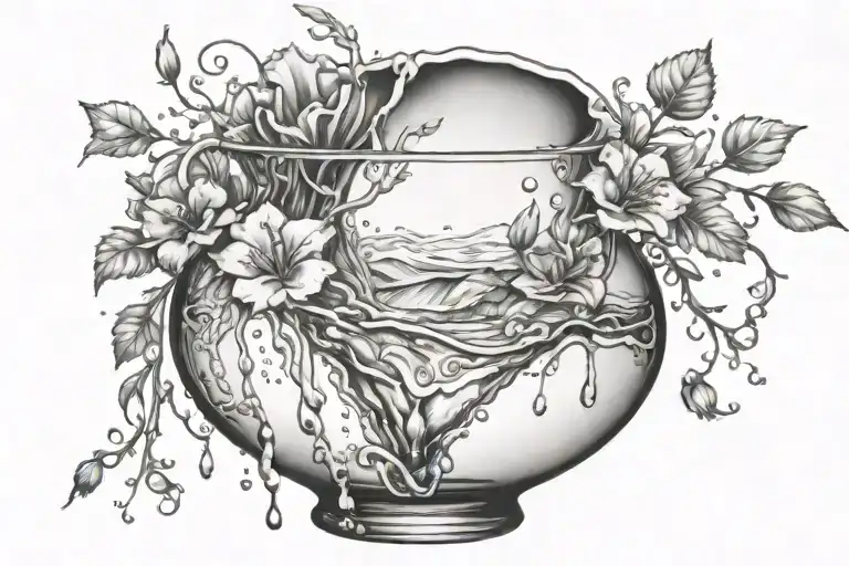 Vase Pouring Water Flowing