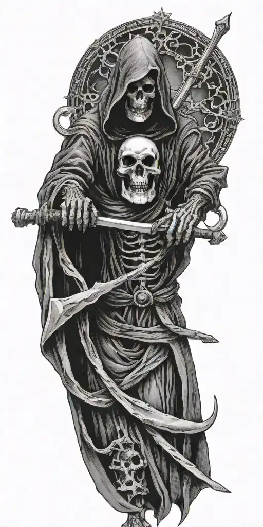 Grim Reaper Holding A Scythe