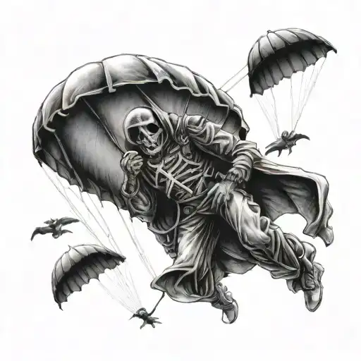 Reaper In A Parachute Falling