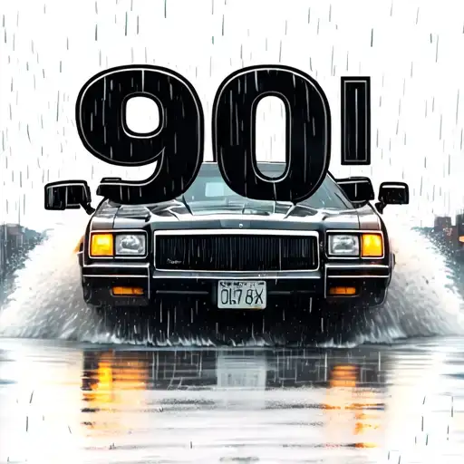 Speeding Car Going 90 In The Rain