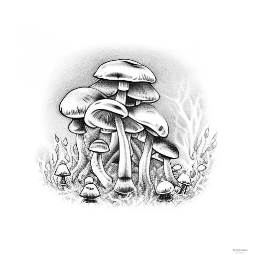 Forest With Mushrooms