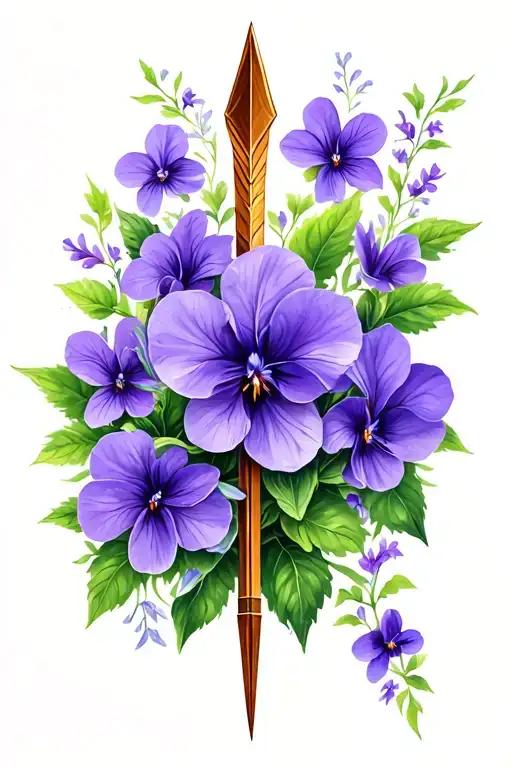 Arrow Surrounded By Violets