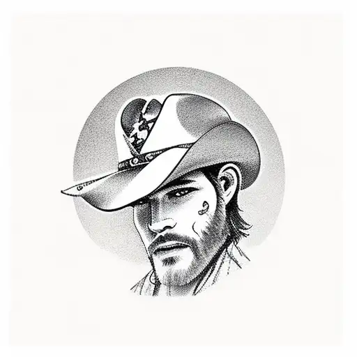 Cowboy Looking At The Mountains