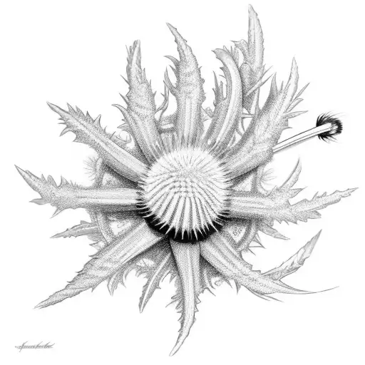 Thistle And Shamrock Tied Together On Fire