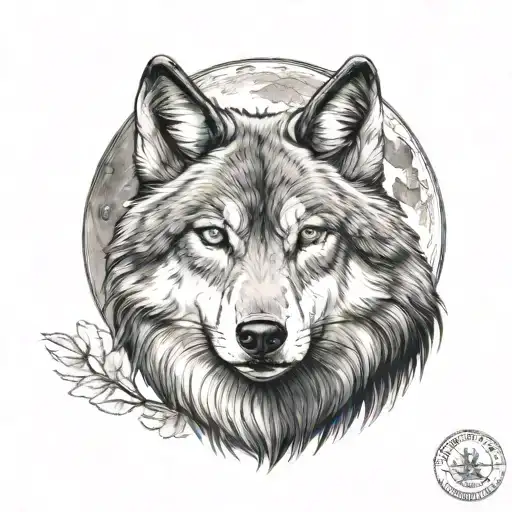 Create A Wolf With A Full Moon