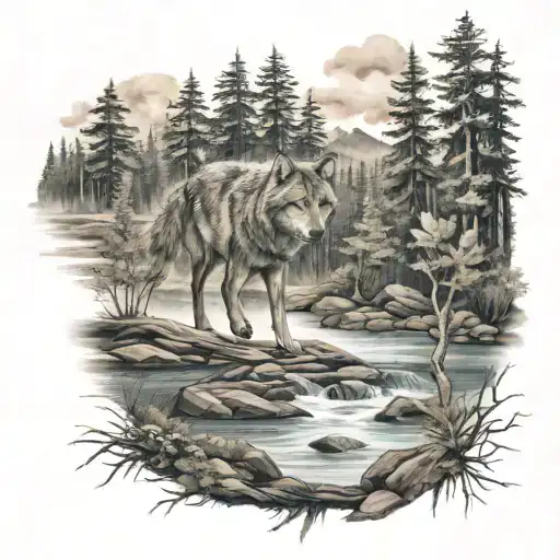 River Wolf Wentki Forest
