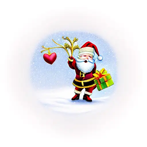 Cupid Santa With Christmas Background