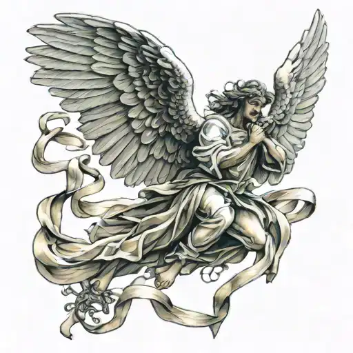 Pancrearic Tumor Ribbon Guardian Angel Fighting Death