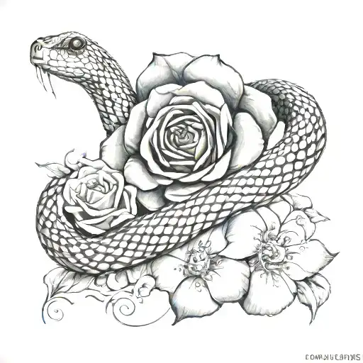 Snake And Rose Wrapped