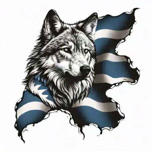Scotland Flag Wolf