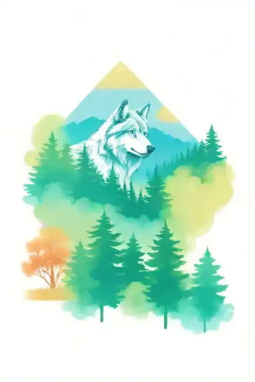 Trees Wolf River Mountain Landscape